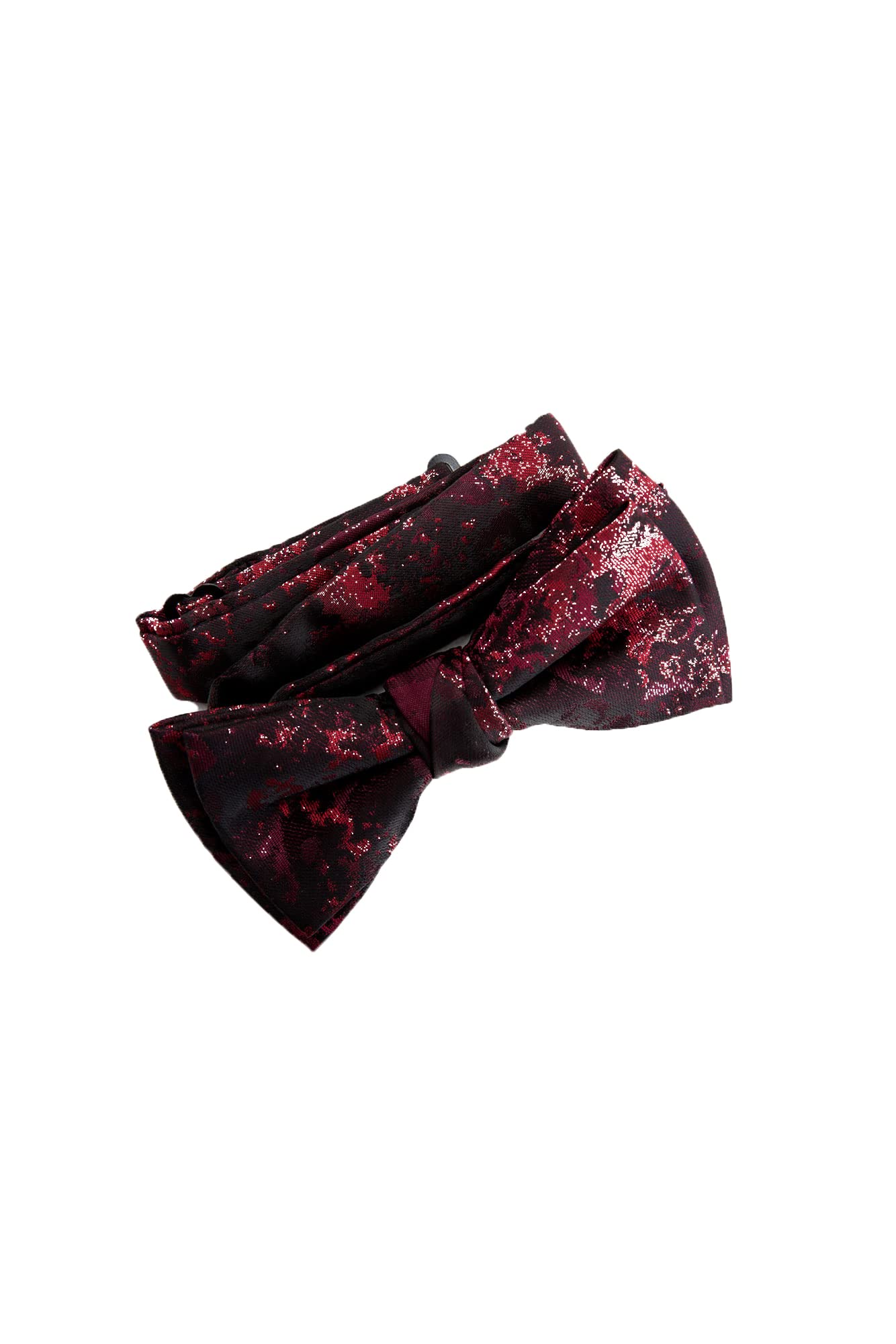 Tie Dye Multi-Color Bow Tie - Black & Burgundy - Black/Burgundy - One Size