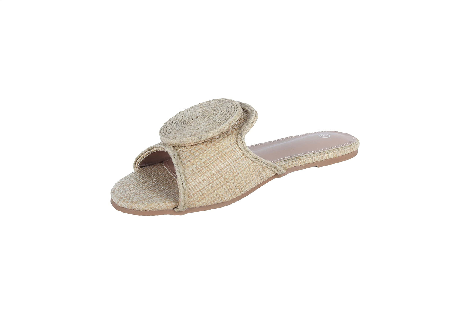 Pixi Fabric Basket-Weave Notched Vamp Slide Slippers for Women