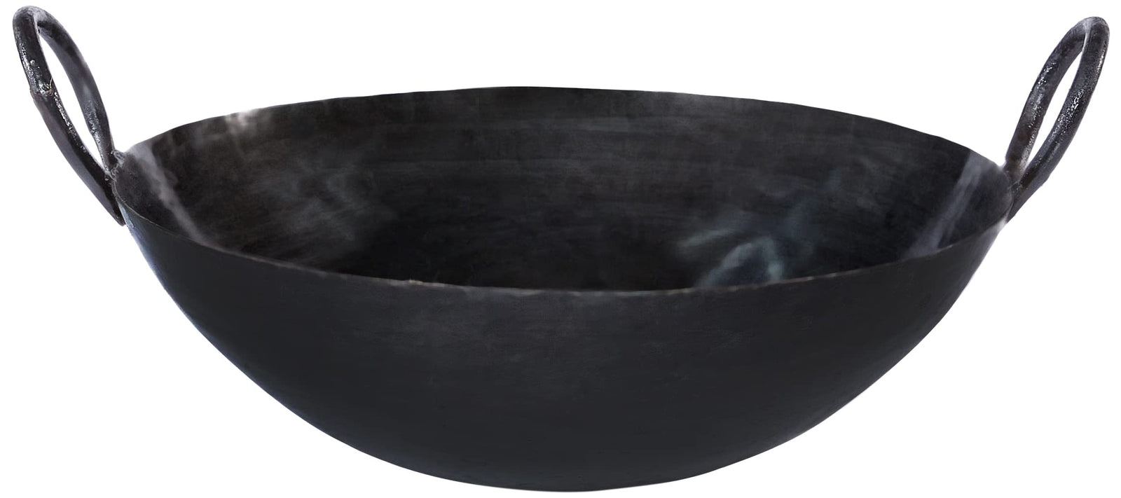 Raj Iron Kadai Cooking Pot with Double Handle, 46 CM , BLACK, IK0018, Jalebi Kadai , Stir Fry Pan , Wok