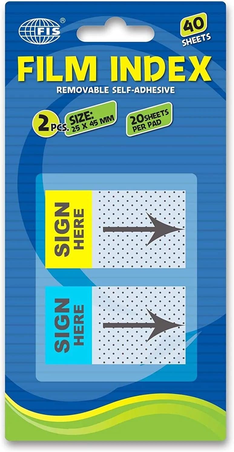 FIS FSPO1305 Imprinted Film Index 40 Sheets