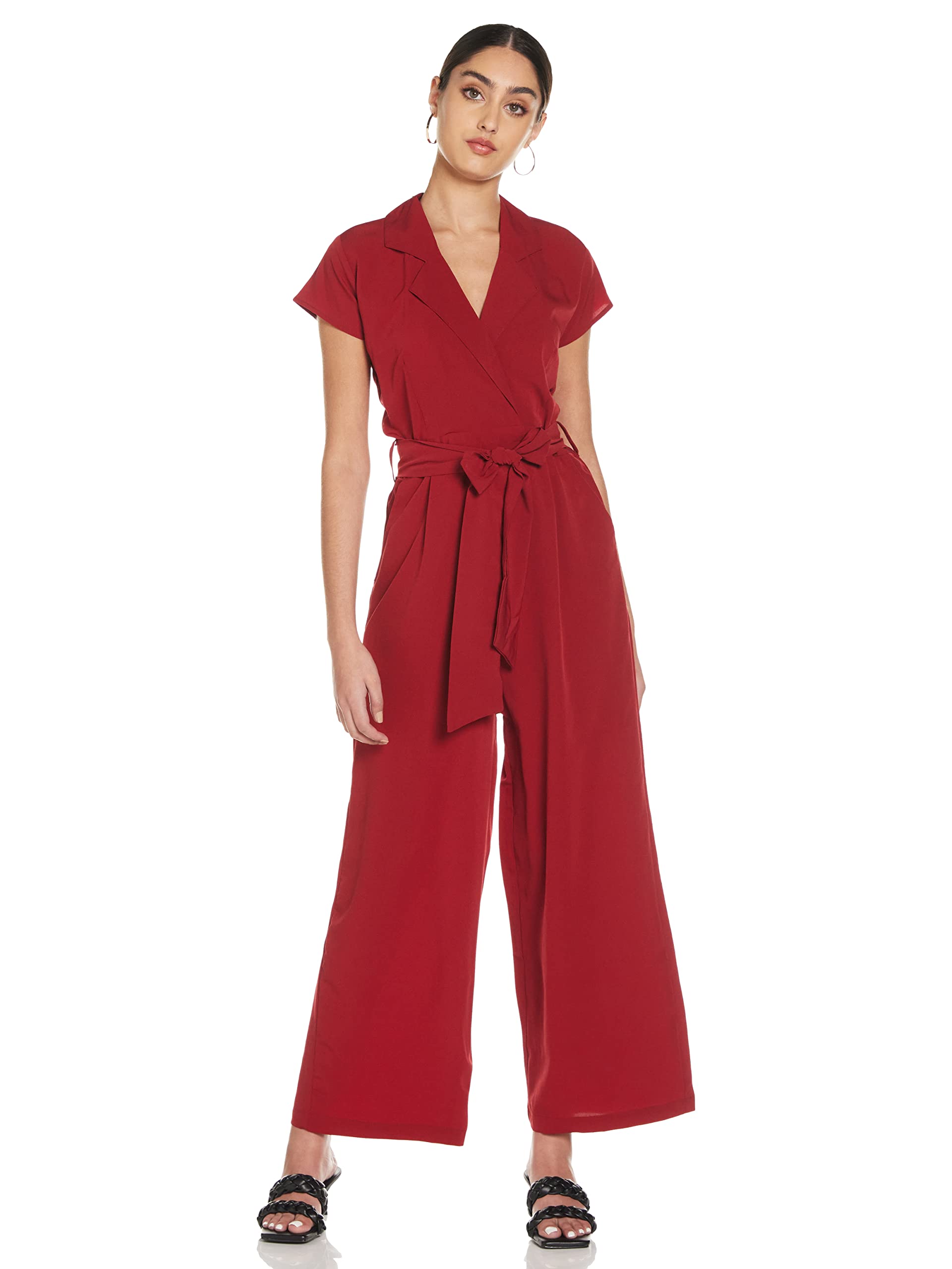 Styleville.in Women's Fit and Flare Jumpsuit.RED.XXL