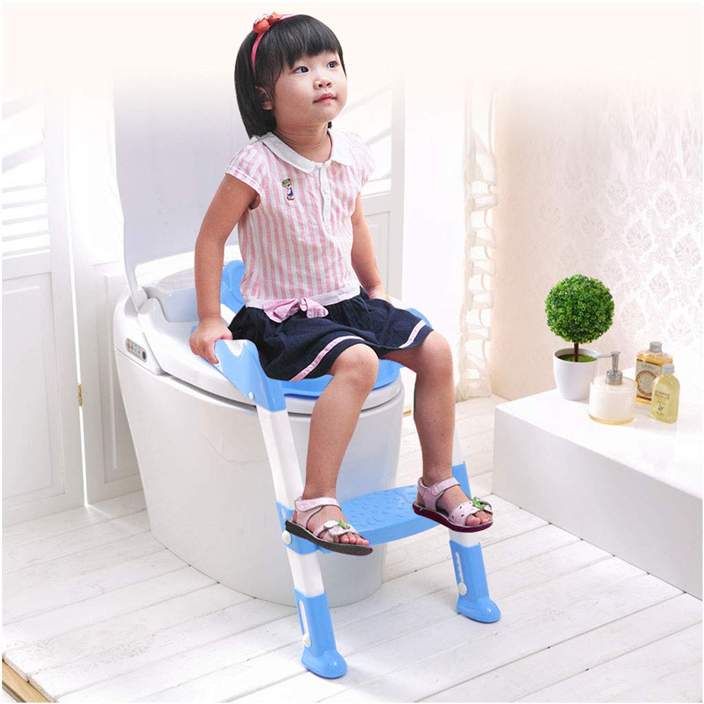 COOLBABY Potty Training Seat For Kids Toddler Toilet Potty Chair With Sturdy Non-Slip Step Stool Ladder Comfortable Handles And Splash Guard Foldable Toilet Seat For Boys And Girls