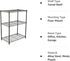 Amazon Basics 3-Shelf Adjustable, Heavy Duty Storage Shelving Unit (113.3 kilograms loading capacity per shelf), Steel Organizer Wire Rack, Black, 58.9 x 34 x 193.5 centimeters