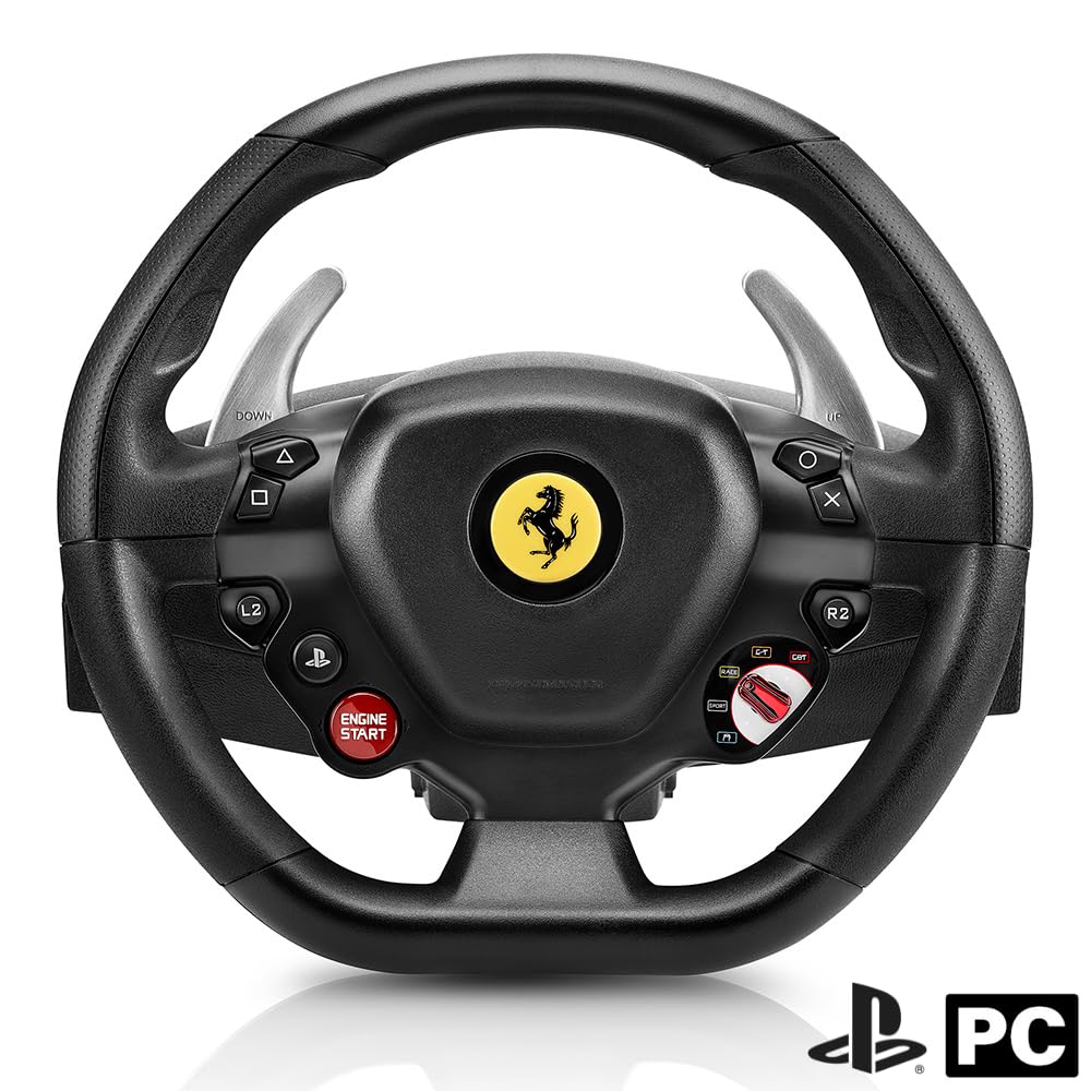 Thrustmaster T80 RW Ferrari 488 GTB Steering Wheel - Realistic Driving Experience for PlayStation - Become the King of the Track - PC/PS4/PS5