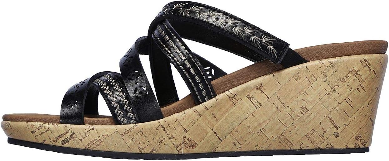 Skechers BEVERLEE - TIGER POSSE Women's Wedge Sandal - Black