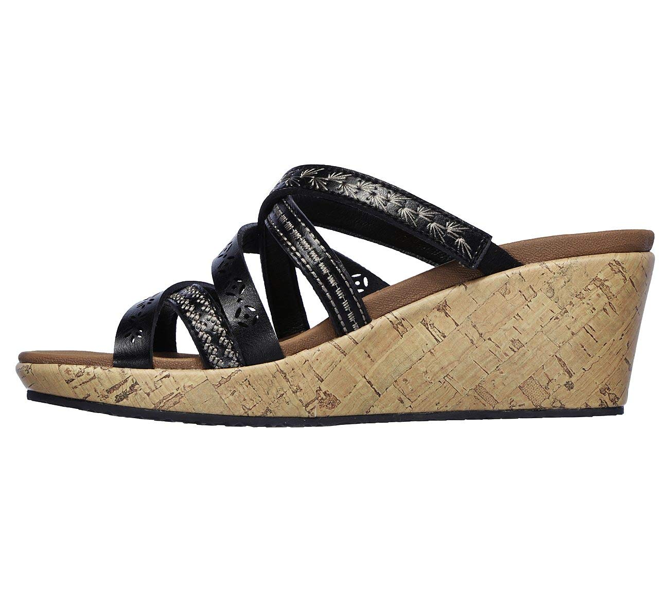 Skechers BEVERLEE - TIGER POSSE Women's Wedge Sandal - Black