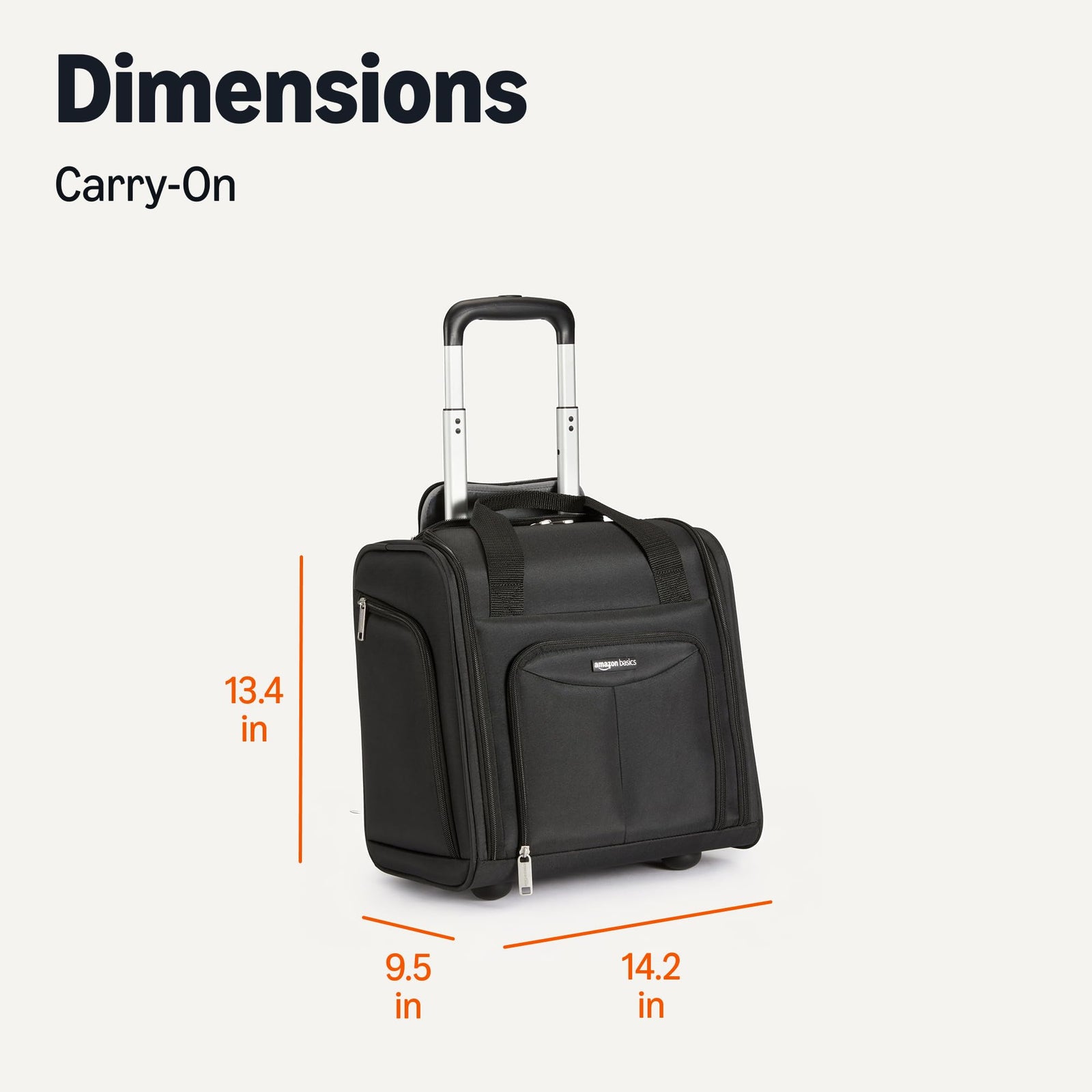 Amazon Basics Underseat Carry-On Rolling Travel Bag with (35cm), Black