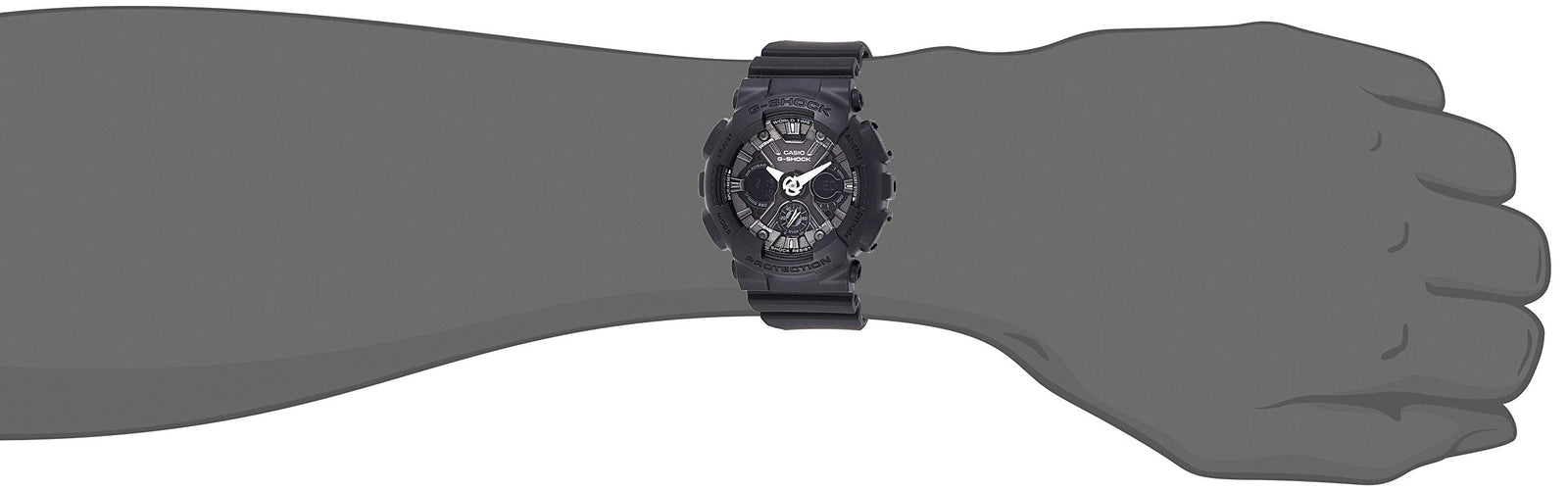 ساعة G-Shock للرجال، بحركة كوارتز، عرض أنالوج-رقمي، بحزام من الراتنج الأسود (GMA-S120MF-1ADR)