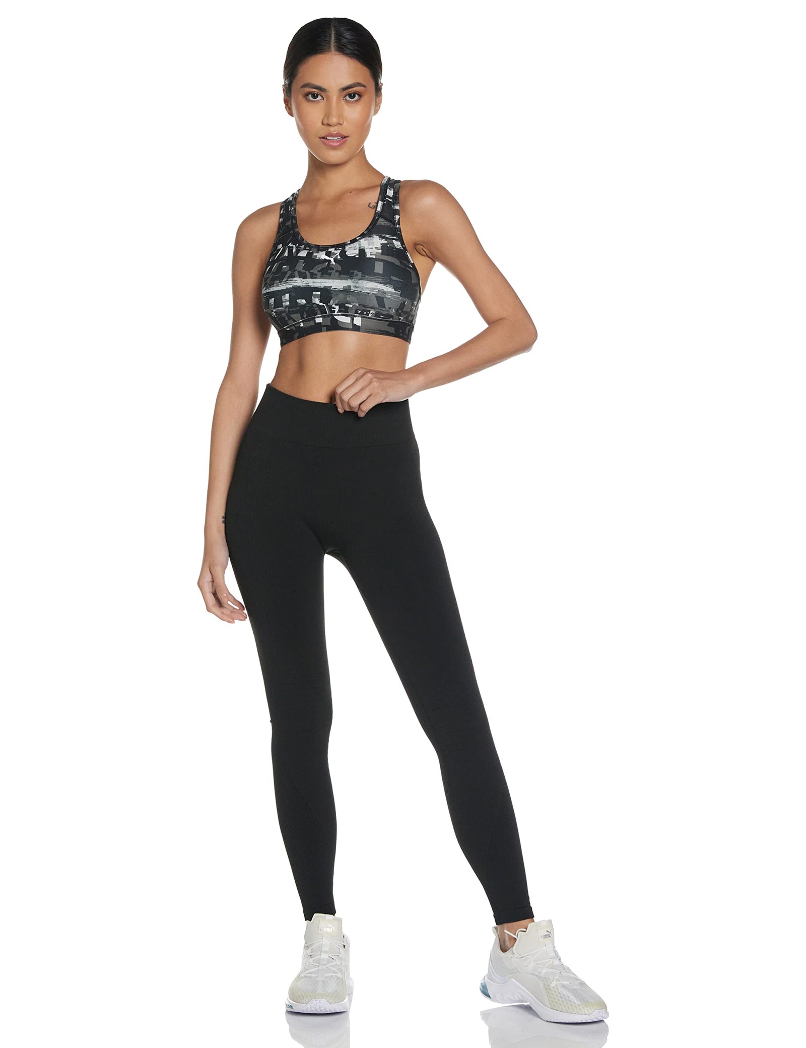 PUMA Women's 4Keeps Graphic Bra M Alert-AOP