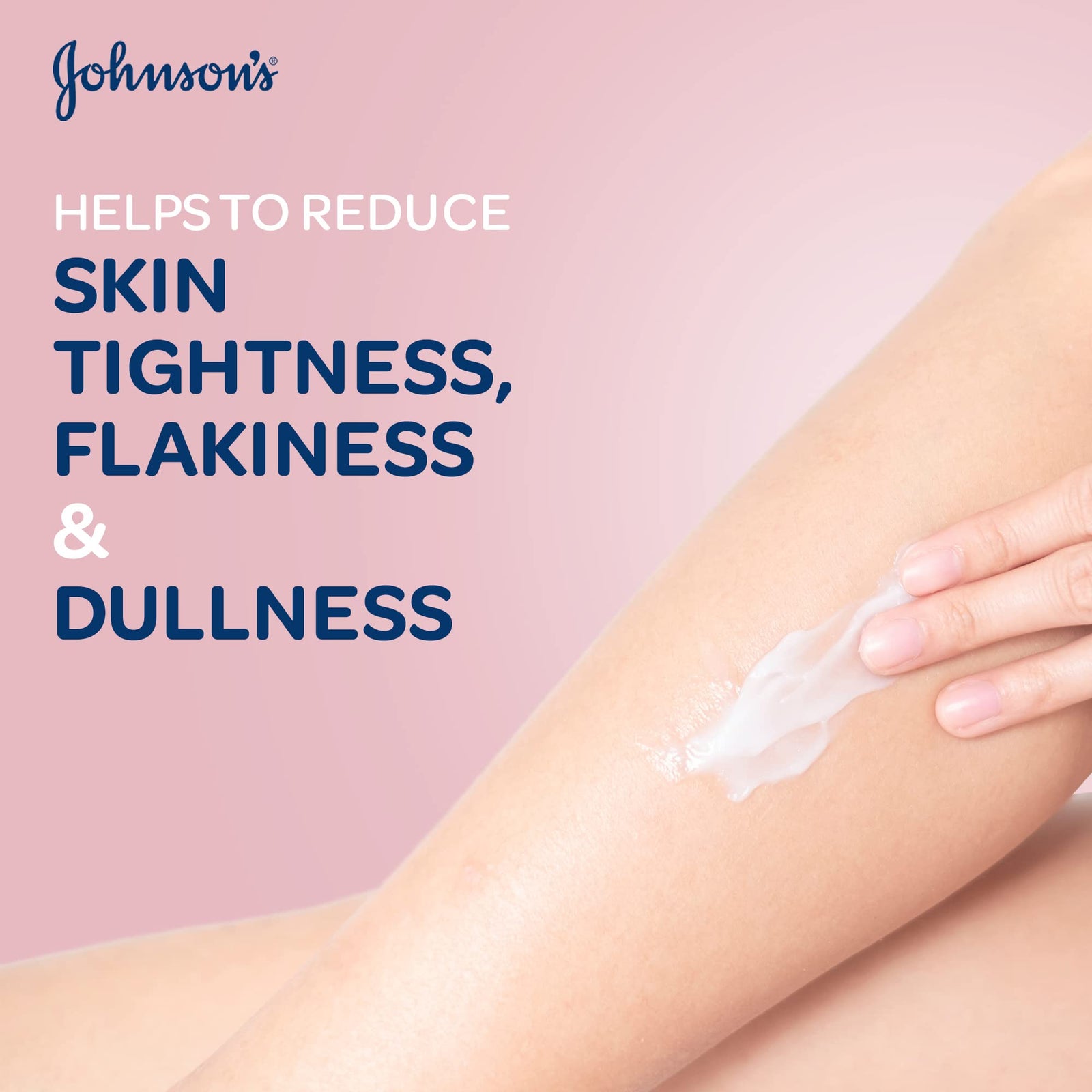 Johnson's 24 Hour Moisture Body Cream, a gentle and hydrating soft formula designed to reduce skin tightness, flakiness, and dullness, providing long-lasting comfort and a healthy glow, 300ml.