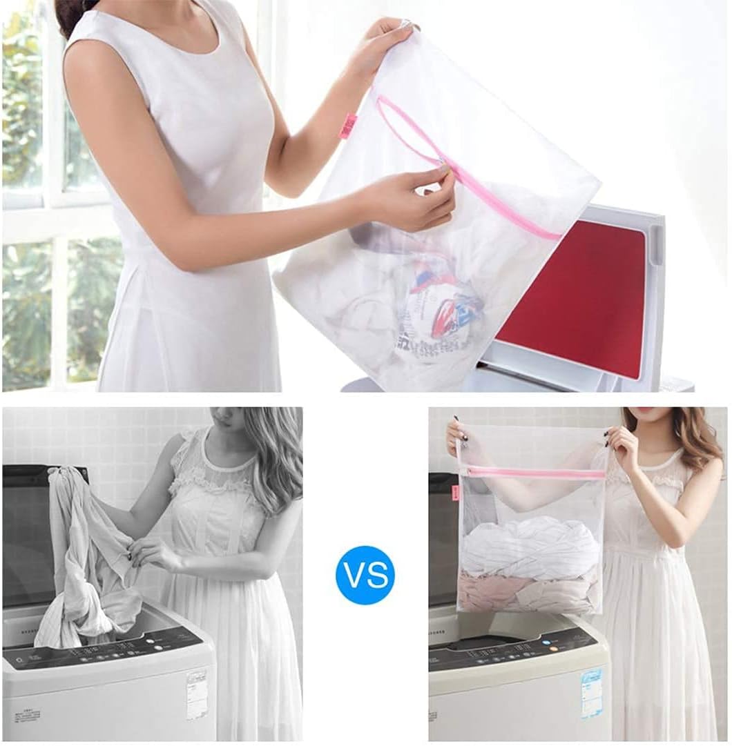 In-House 5PCS Mesh Laundry Bags for Clothing, Resuable Travel Storage Bag, Washing Machine Bags for Laundry, Blouse, Bra, Hosiery, Stocking, Underwear, Lingerie (A)