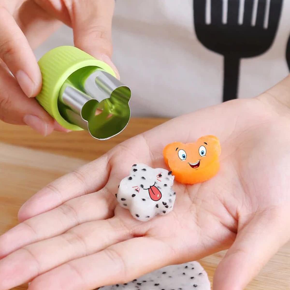 ECVV 12Pcs Stainless Steel Sandwich Cookie Cutters Set Mini Vegetable Fruit Cutters Food Grade Cookie Cutter Mold for Kids Food Decoration Tools for Kitchen