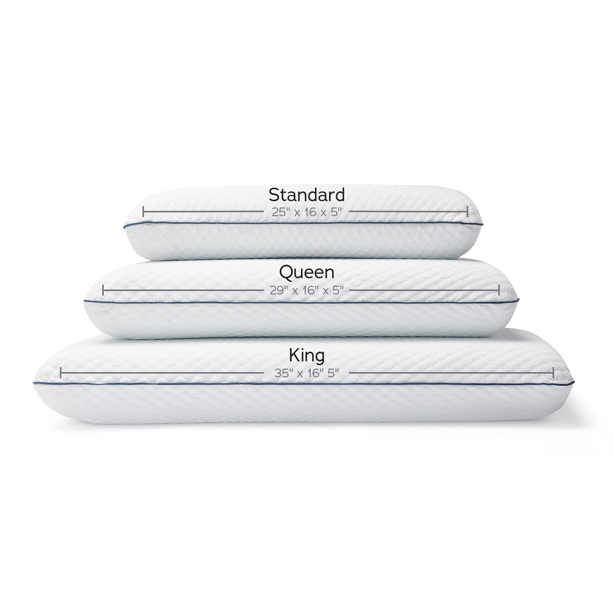 Weekender Ventilated Gel Memory Foam Pillow - Washable Cover - King Size