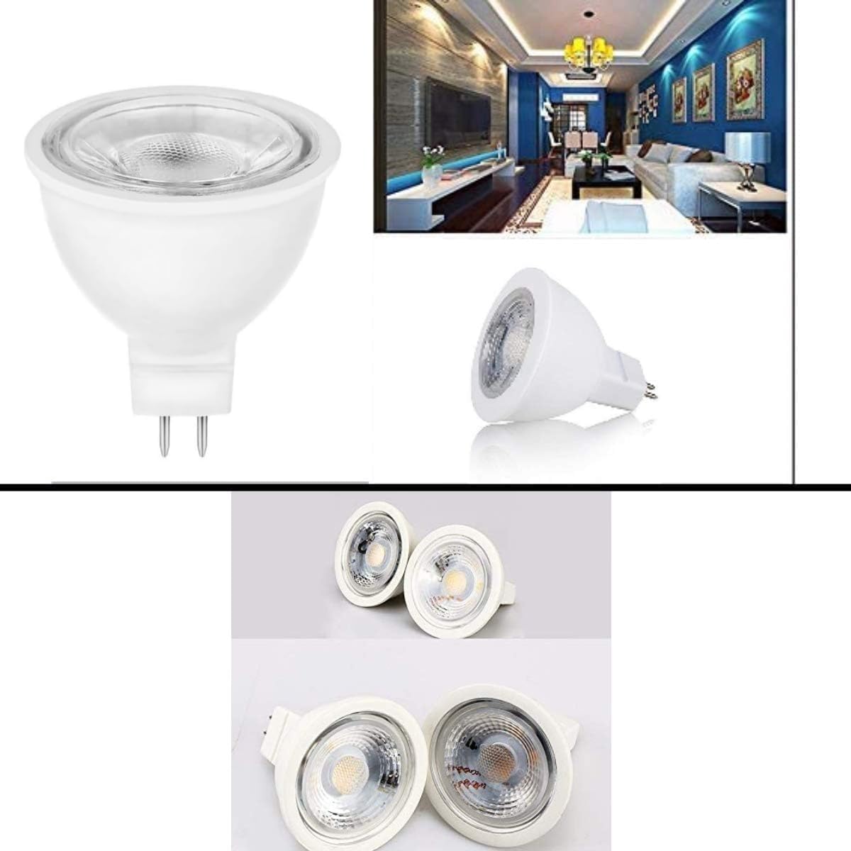 Melfi™ 6W LED Spot Light - 4000K DayLight Source Cup Light, 480Lumen Lamp, for Schools, Supermarkets, Home & Offices etc, (Pack of 5)
