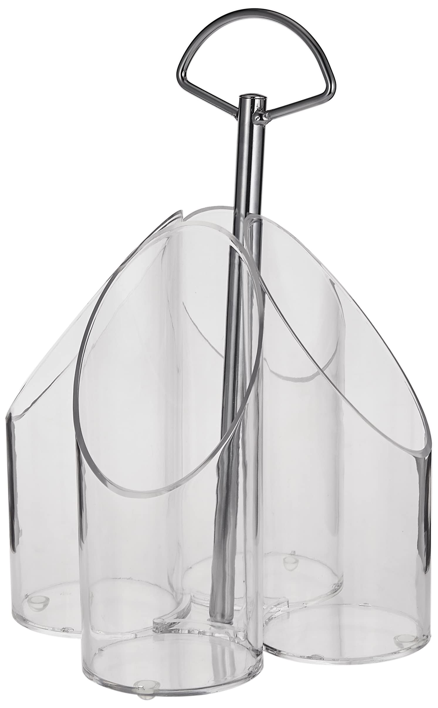 Vague Acrylic Cutlery Holder, Transparent/Silver