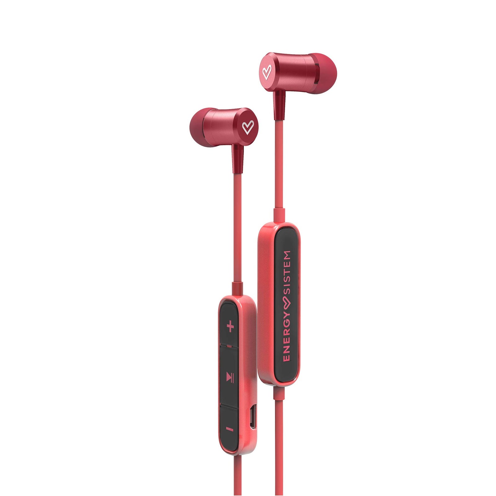 Energy Sistem Earphones BT Urban 2 Cheery Red (Bluetooth Headphones in Ear, Magnetic Closure, Wireless Earphones, 10 Playtime, Built-in Microphone, Control Talk, Extended Battery)