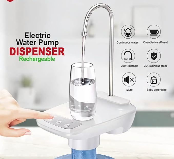 Water dispenser Pump with Tray USB Rechargeable Automatic Water Dispenser Wireless Portable Water Pump