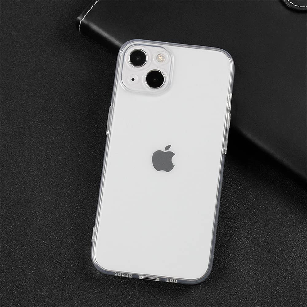 Muguian Case for iPhone 13, 6.1-Inch, Silky-Soft Touch, Full-Body Protective Case, Shockproof Cover with Microfiber Lining(Crystal Clear)