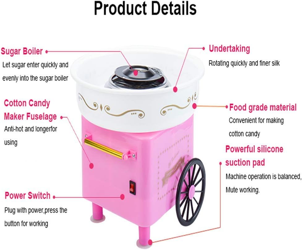 zaizai Mini Cotton Candy Machine,electric Cotton Candy, Maker Candy Floss Machine Cart Kitchen Diy,sugar Yarn Machine To Make Cotton Candy for Children