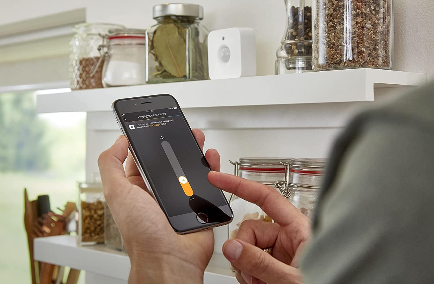 Philips Hue Indoor Motion Sensor with Wireless Control. Smart Lighting Accessory.
