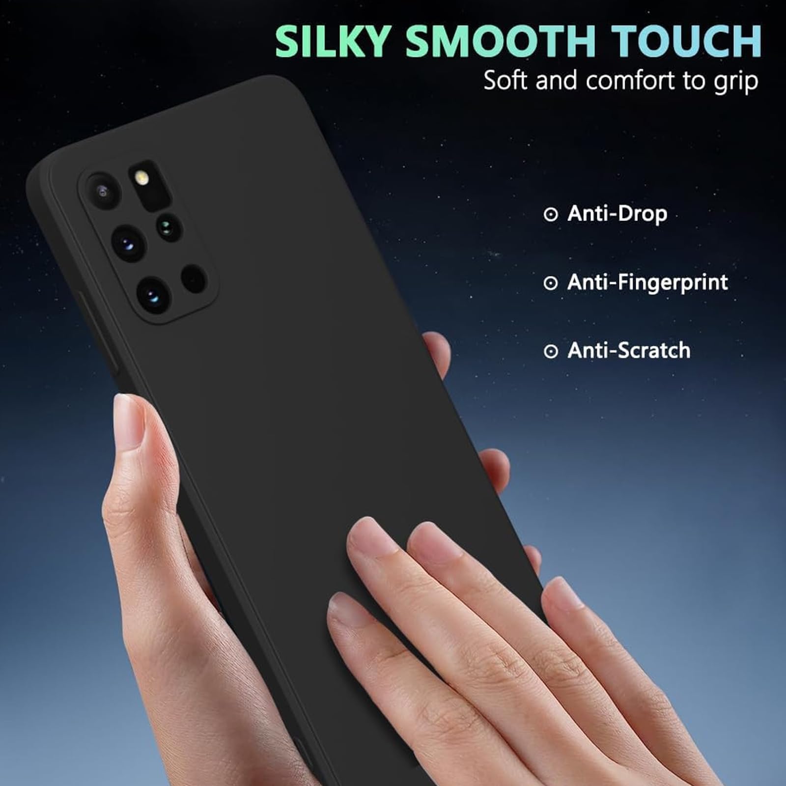 Silicone Cover Case Cover for Samsung Galaxy S20 Plus Thin with Camera Protection Soft Interior Slim Fit Flexible Phone Case (for Samsung Galaxy S20 Plus-Black)