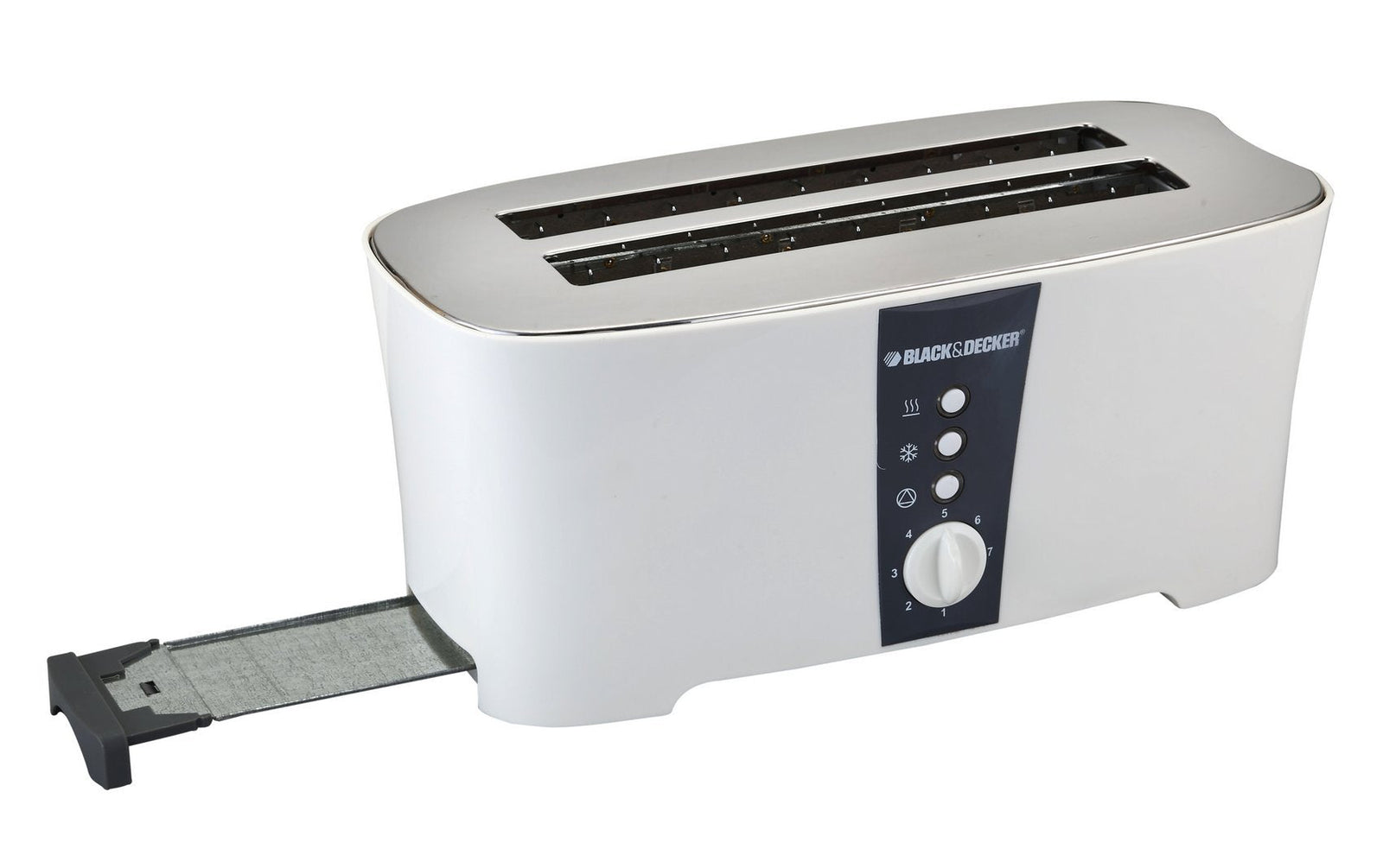 Black & Decker 1350W 4 Slice cool touch Toaster with Electronic Browning Control White ET124-B5