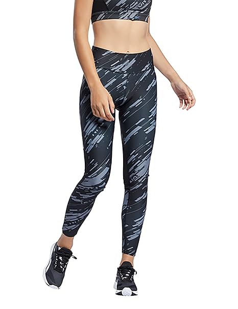 Reebok Lux Bold Printed Elastic Waist Sport Tights for Women