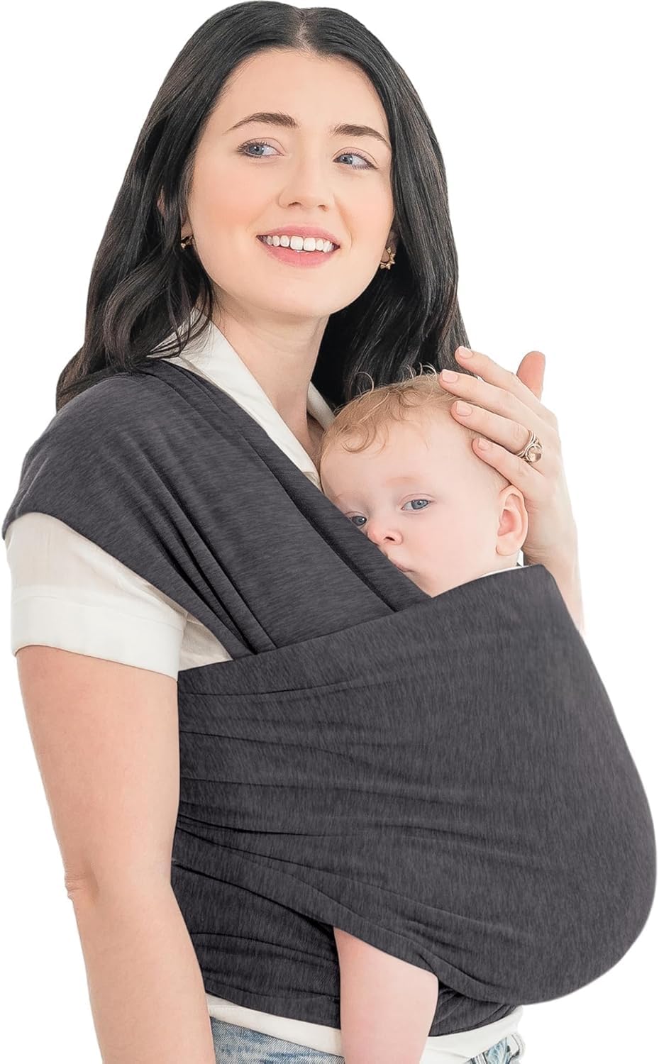 YKingder Baby Wrap Carrier - Original Baby Carrier Wrap Sling for Newborns - Baby Wearing Essentials - Newborn Wrap Swaddle Holder, Newborn to Toddler Infant Sling (Grey)