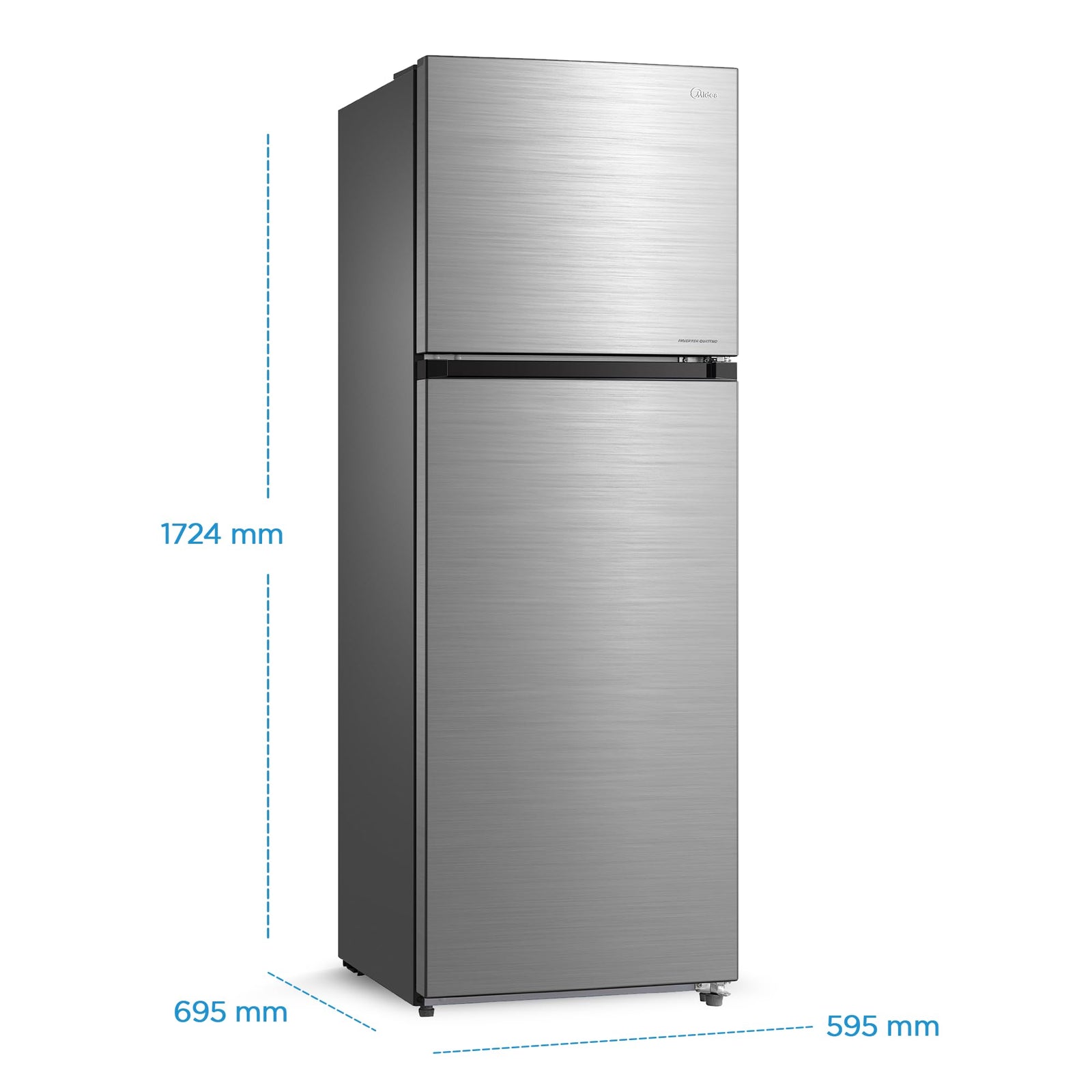 Midea 489L Gross Top Mount Double Door Refrigerator MDRT489MTE46, 2 Doors Frost Free Fridge Freezer With Smart Sensor & Humidity Control, Active-C Fresh, Multi-Air Flow, Electronic Control, Silver