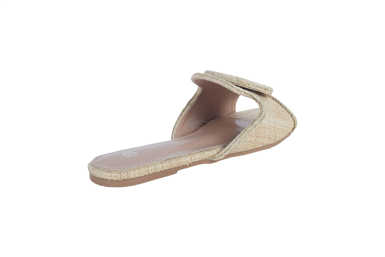 Pixi Fabric Basket-Weave Notched Vamp Slide Slippers for Women