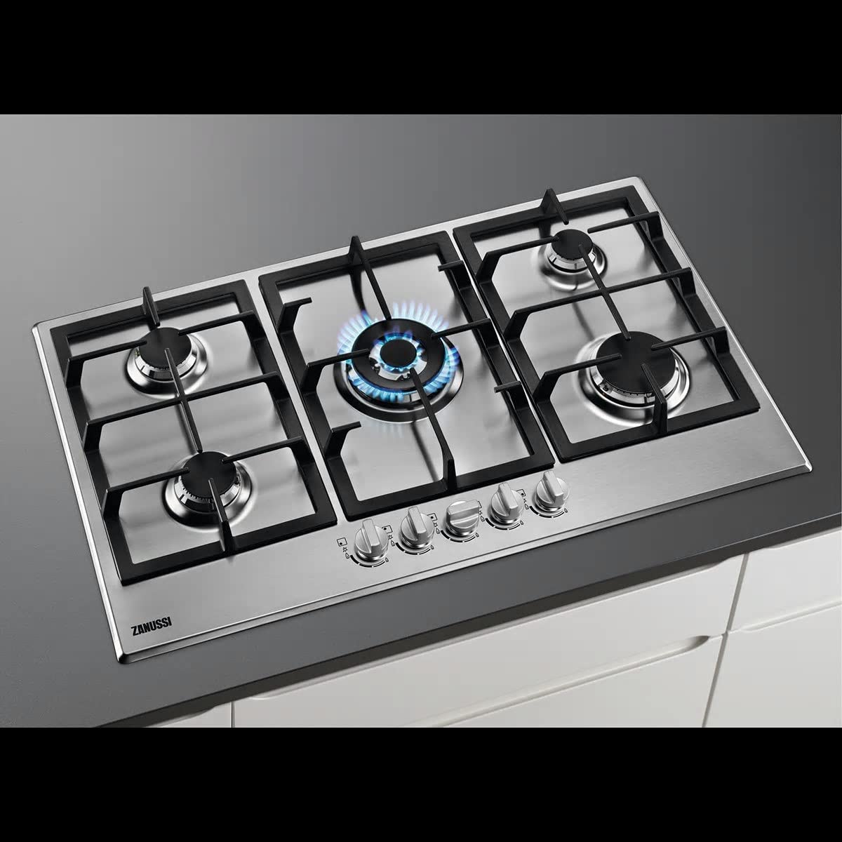 Zanussi 90 cm Built In Hob, 5 Gas Burners, Multi Function, Automatic Ignition, Zgh96524XS - 1 Year Warranty