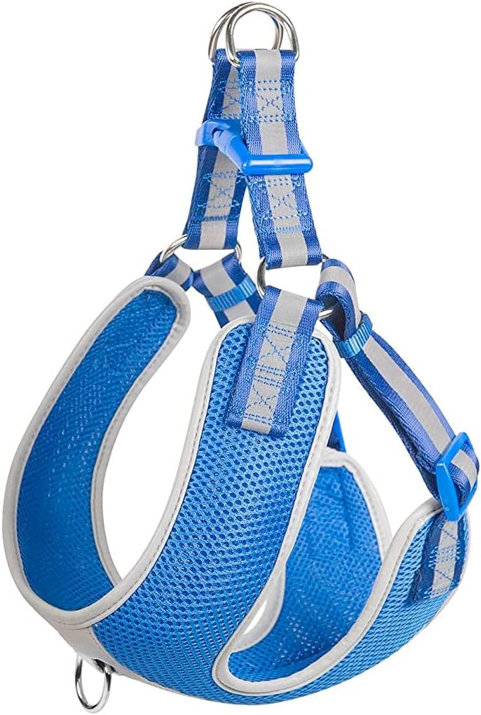 Fida Reflective TQ Adjustable Dog Harness, Lightweight Soft Mesh Large Blue