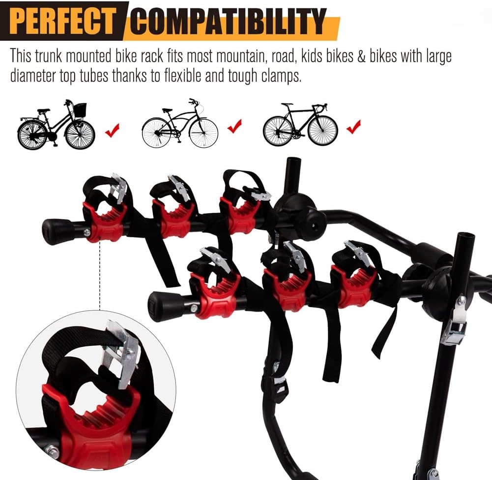 ASENDIWAY 6Pcs/Set Bike Rack Hitch Mount Bicycle Car Bike Rack Strap Replacement Cradles Cargo Carrier Spare Hooks with Rubber Straps 1-1/4