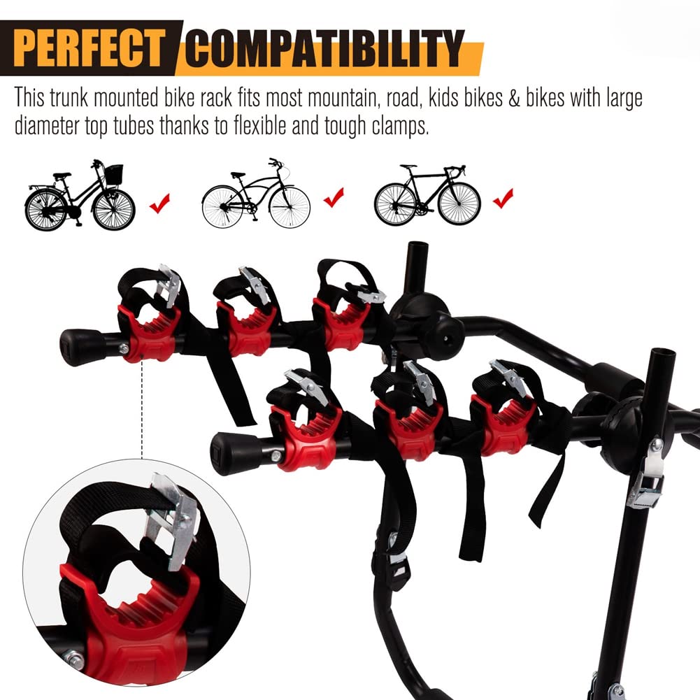 ASENDIWAY 6Pcs/Set Bike Rack Hitch Mount Bicycle Car Bike Rack Strap Replacement Cradles Cargo Carrier Spare Hooks with Rubber Straps 1-1/4