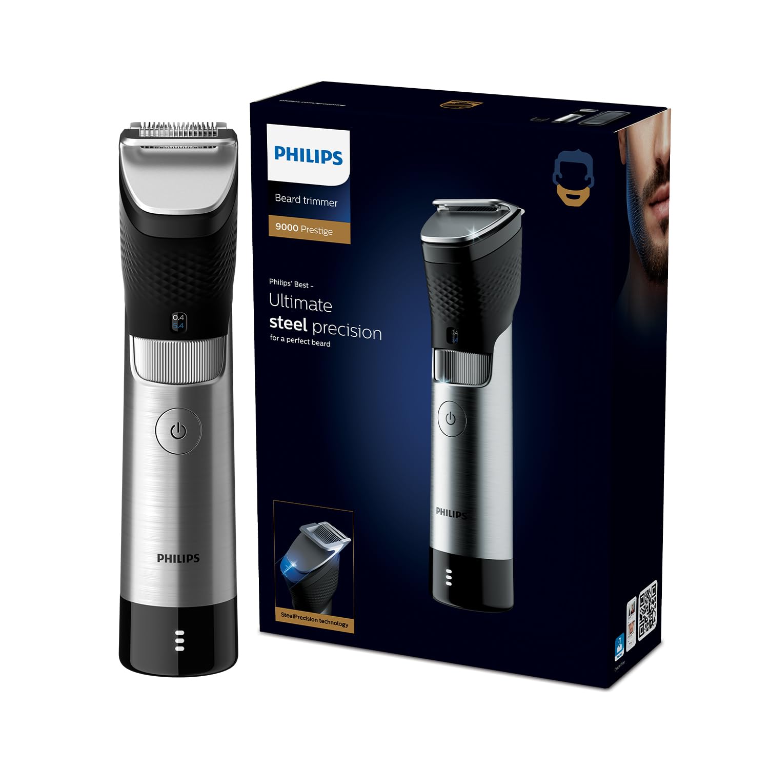 PHILIPS Beard Trimmer 9000 Prestige, Blacksliver, Bt981013