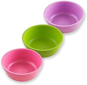 Re-Play 12805-B RE-PLAY Made in USA 3pk -12 oz. Bowls in Purple, Bright Pink & Lime | Made Recycled Milk Jugs - | BPA Free