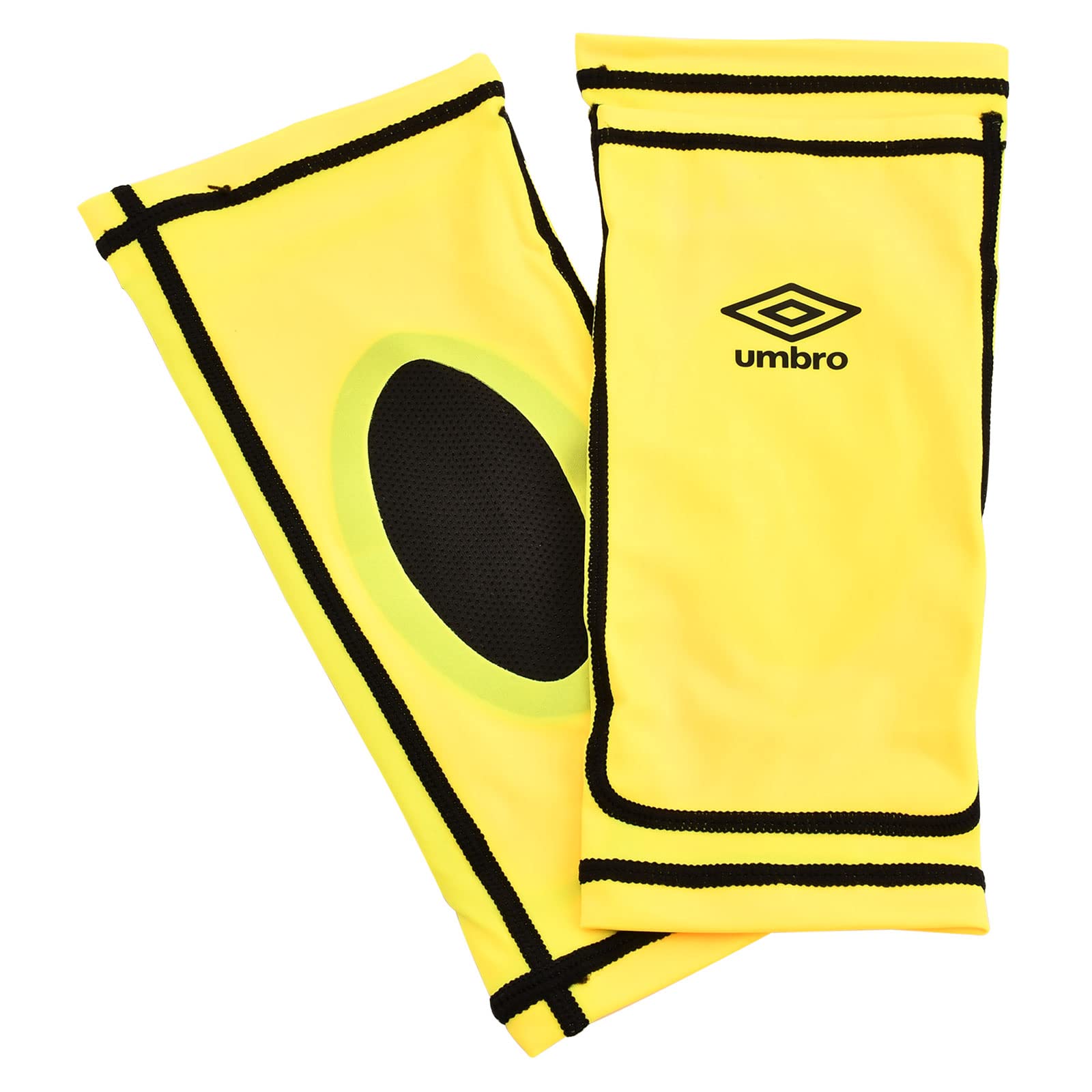 Umbro Front Logo Two-Tone Sports Shin Guard, Yellow & Black