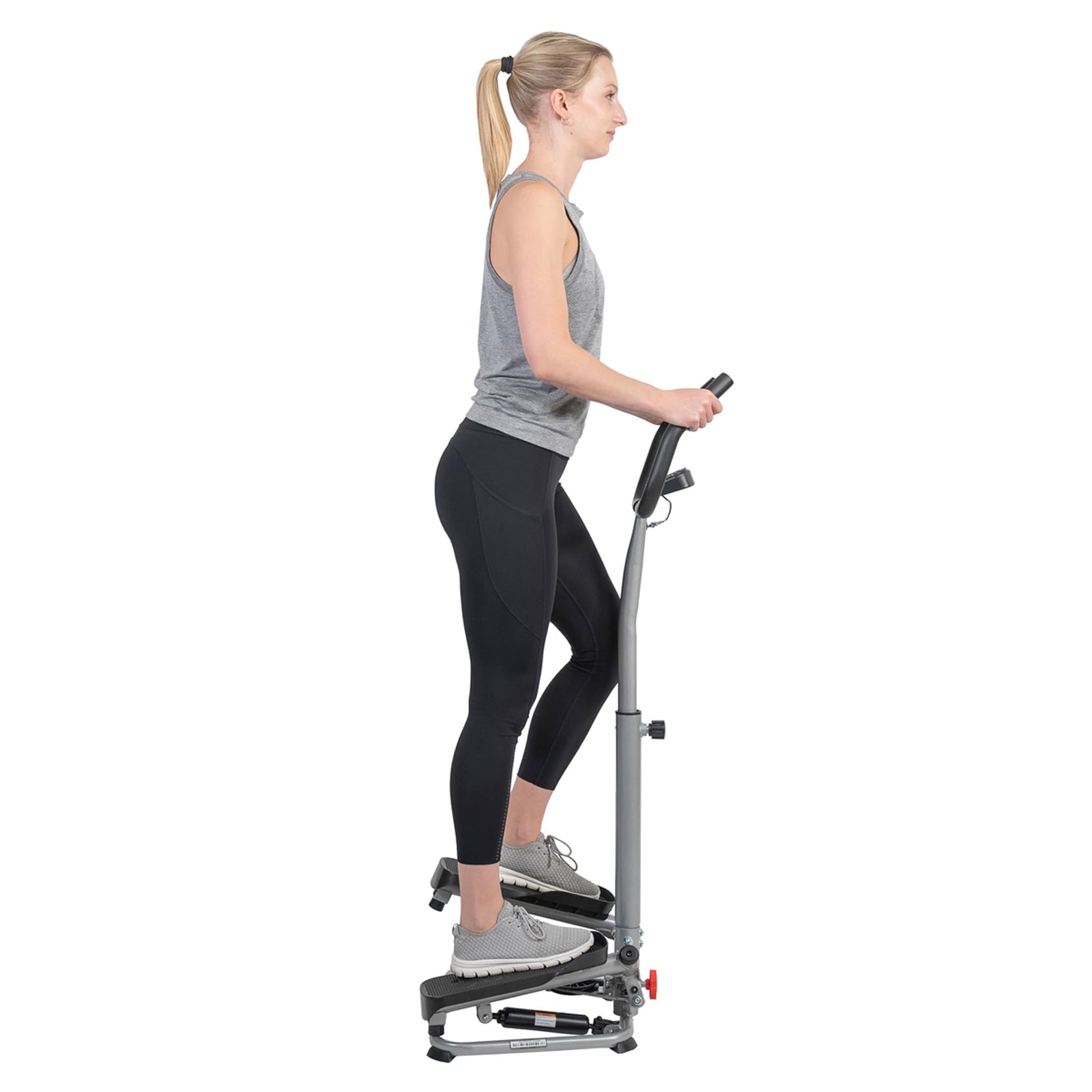 Sunny Health & Fitness Mini Stepper for Exercise Low-Impact Stair Step Cardio Equipment with Resistance Bands, Digital Monitor, Optional Twist Motion Stepper and stepper with Handlebar