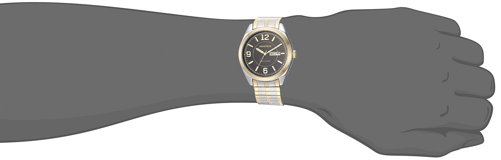 Armitron Men's Day/Date Easy to Read Metal Expansion Bracelet Watch, 20/4591