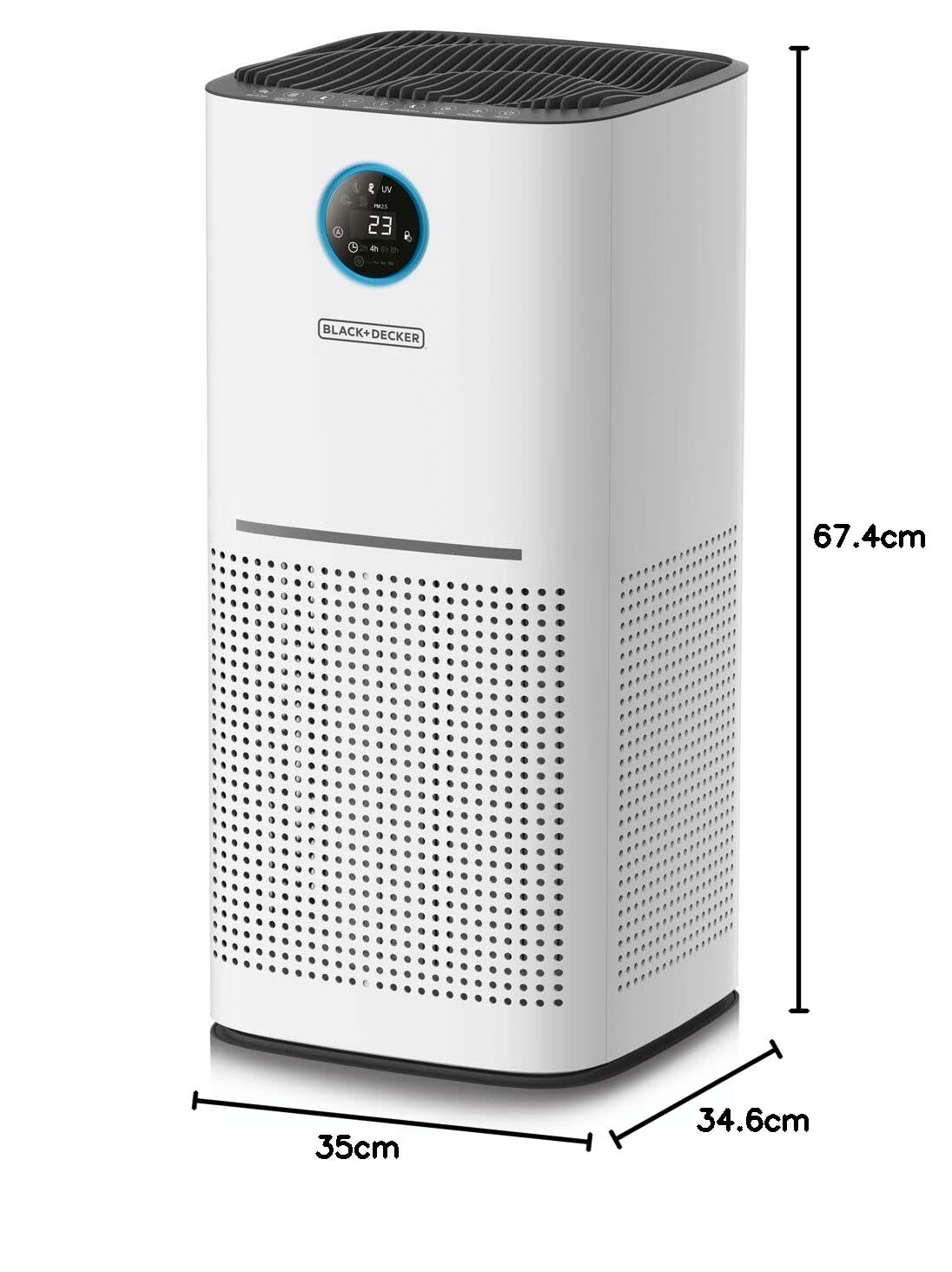 Black & Decker AP3560-B5 BLACK+DECKER Air Purifier AP3560 for Large Room upto 60m2 HEPA 13 air filter PM2.5 Real Time Air Quality Sensor CADR 470m3/h