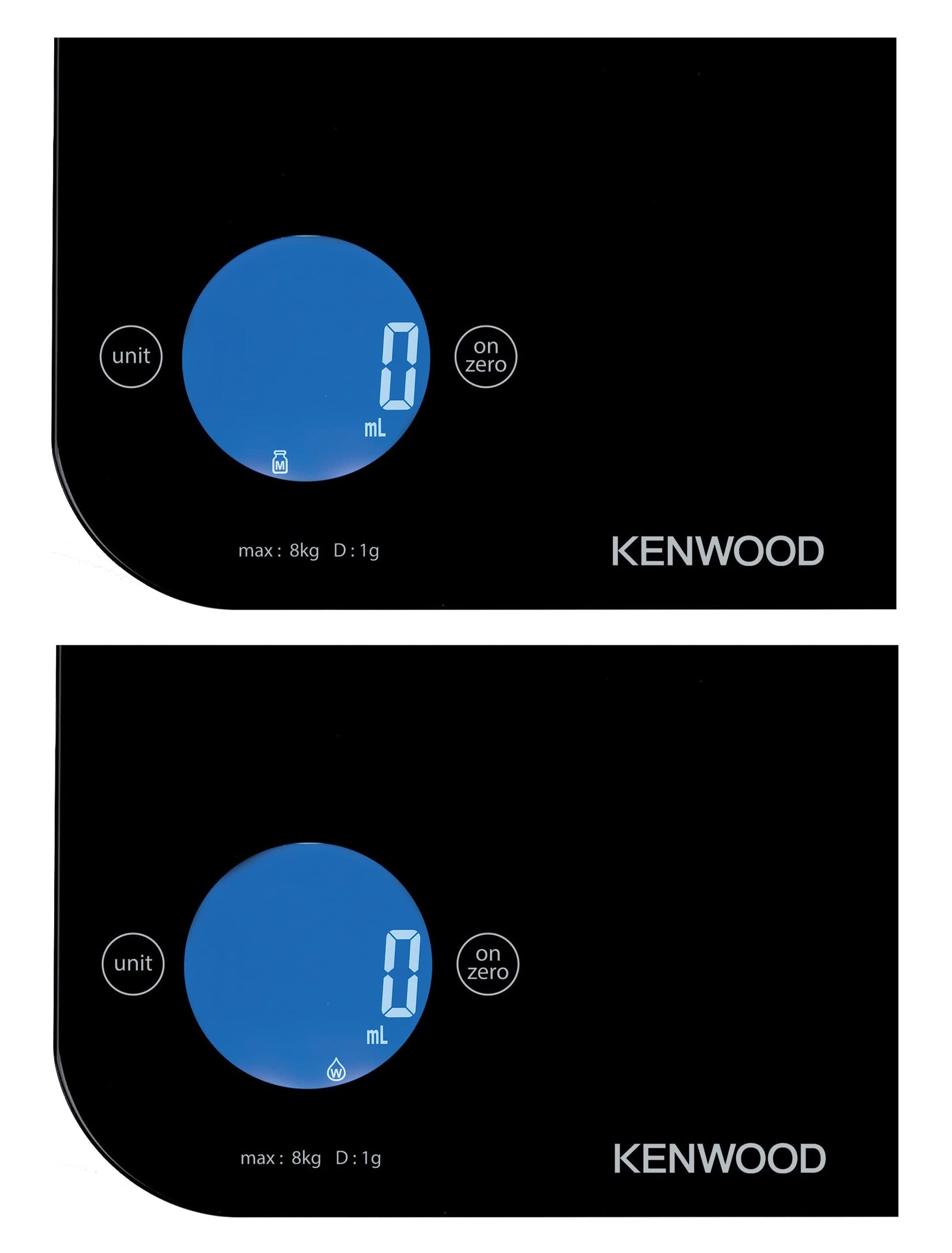Kenwood Digital Kitchen Scale | Food Scale | Weighing Scale | Weight Scale | 8Kg/22lbs Capacity 4MM Tempered Glass, Touch Control, Tare/Zero Function, Auto Shut-Off (Batteries Included) WEP50.000BK