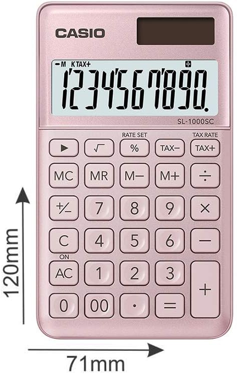 Casio SL-1000SC-PK-N-DP Portable Digital Calculator - Pink