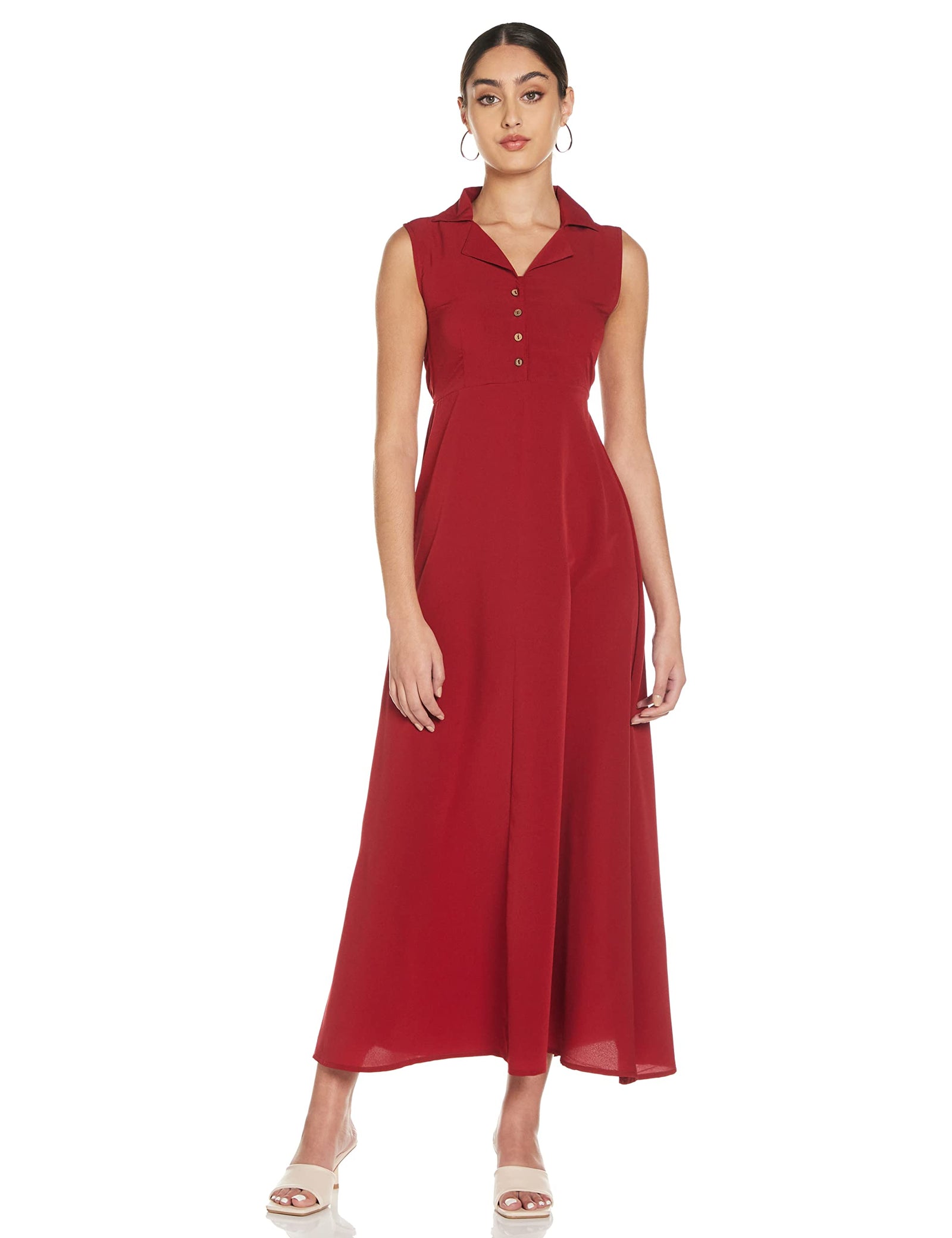 Styleville.in Polyester Fit and Flare Casual Dress.Red.M