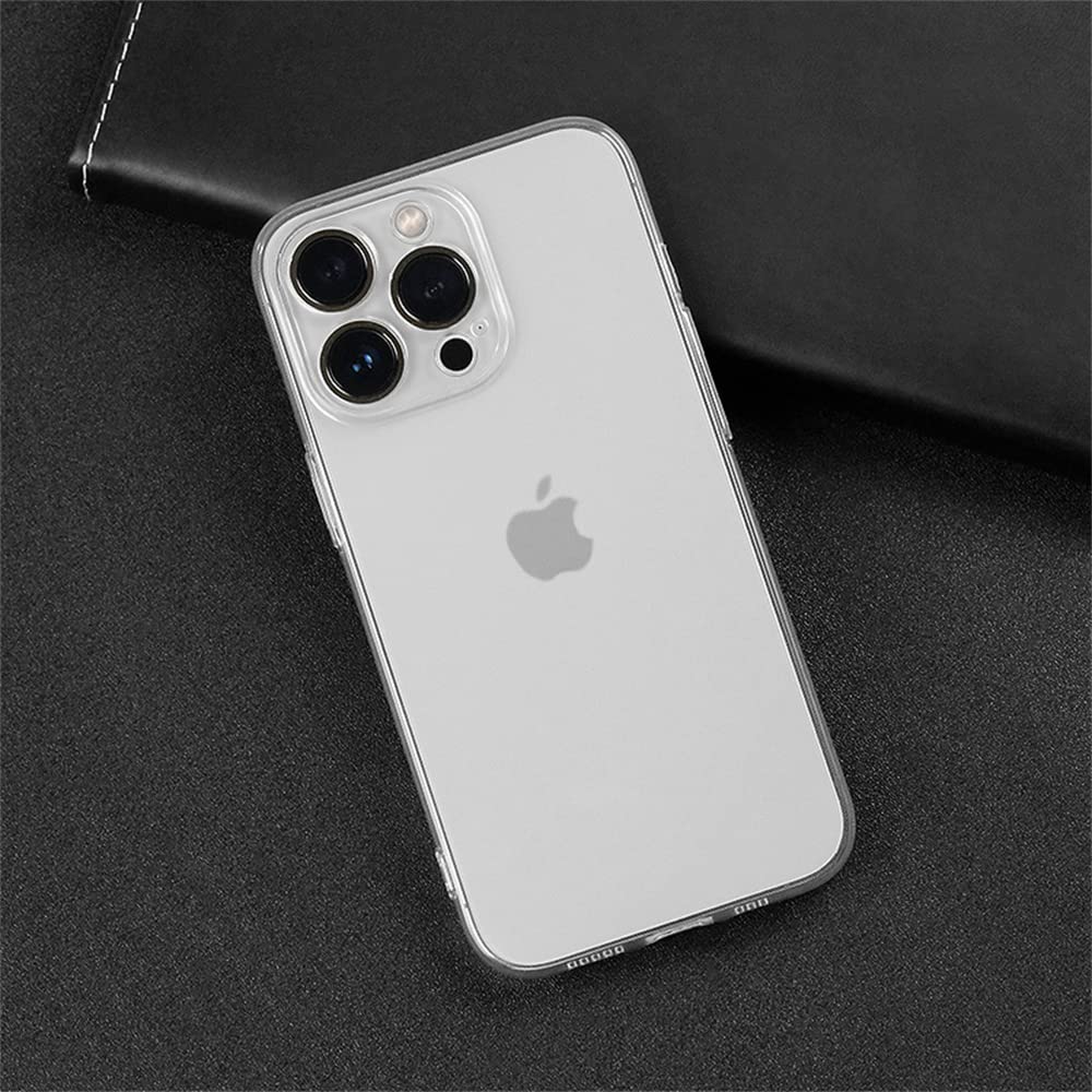 AJEZDONG Compatible with iPhone 13 Pro Case Bumper Hybrid Protective Anti Yellowing Shockproof Non Slip Slim Fit (Crystal Clear)