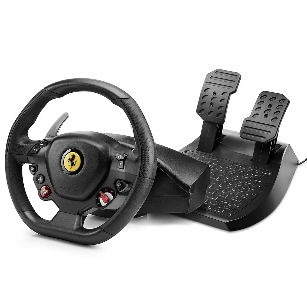 Thrustmaster T80 RW Ferrari 488 GTB Steering Wheel - Realistic Driving Experience for PlayStation - Become the King of the Track - PC/PS4/PS5