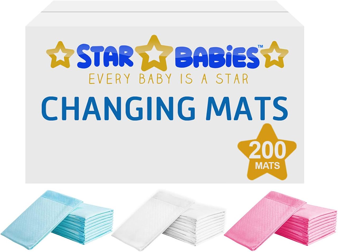 Star Babies Disposable Changing Mats, 45 x 70 cm, BPW, Pack of 200