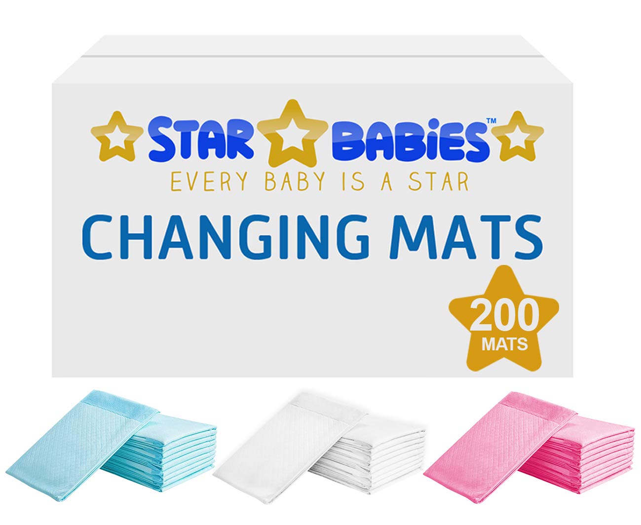 Star Babies Disposable Changing Mats, 45 x 70 cm, BPW, Pack of 200