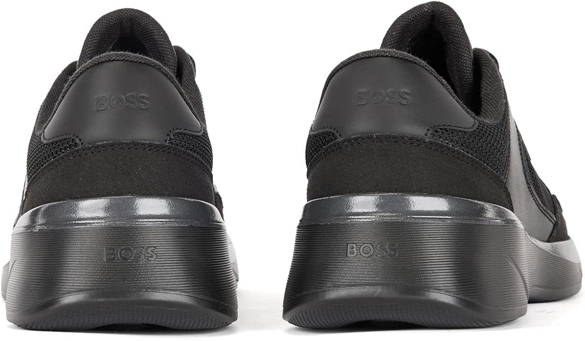 BOSS Men's Dean_Runn_memx Sneaker, Black, 40 EU