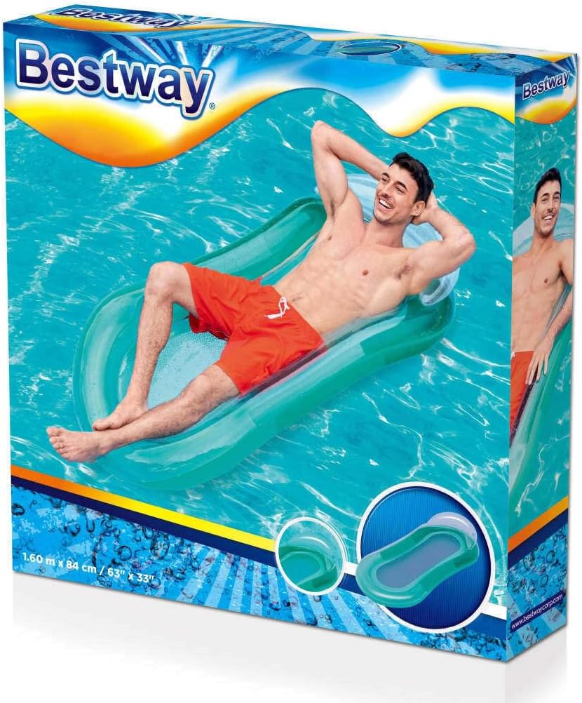 Bestway Aqua Lounge Semi-Submerged Float Inflatable Mattress, 160 cm x 84 cm Size