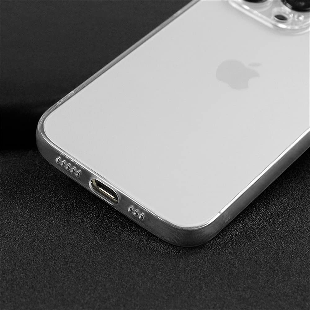 Muguian Case for iPhone 13 pro, 6.1-Inch, Silky-Soft Touch, Full-Body Protective Case, Shockproof Cover with Microfiber Lining (Crystal Clear)